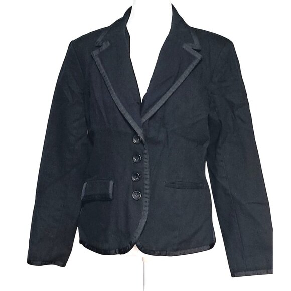 Merona Jackets & Blazers - Black Merona Blazer Jacket Womens Size L Fitted